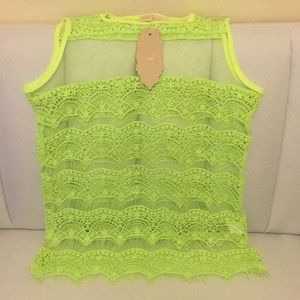 Neslay Designers Mesh and Fringe top